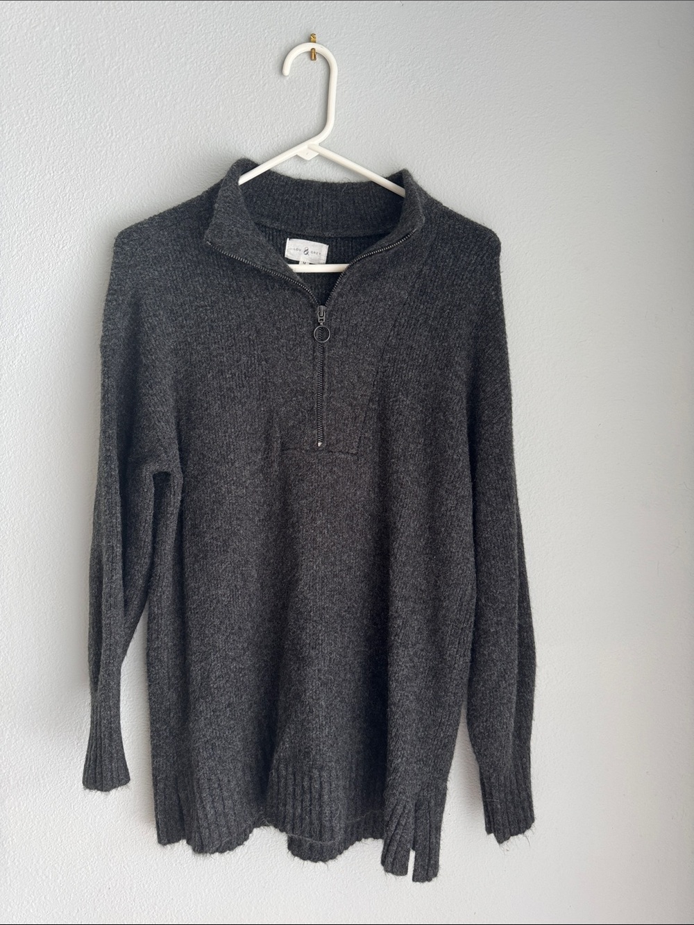 Lou & Grey size medium tunic style sweater. Dark grey